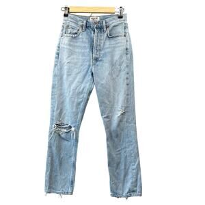 Agolde Light Blue Distressed Ankle Jeans